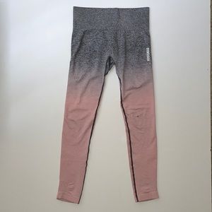 Gymshark Ombré Seamless Leggings Peach Pink Small